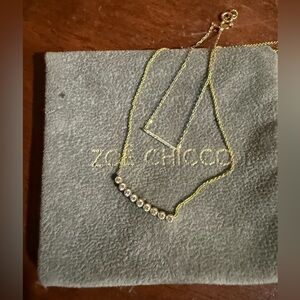 Zoe Chico 14k gold and diamond necklace bezel & Gorjana bracelet